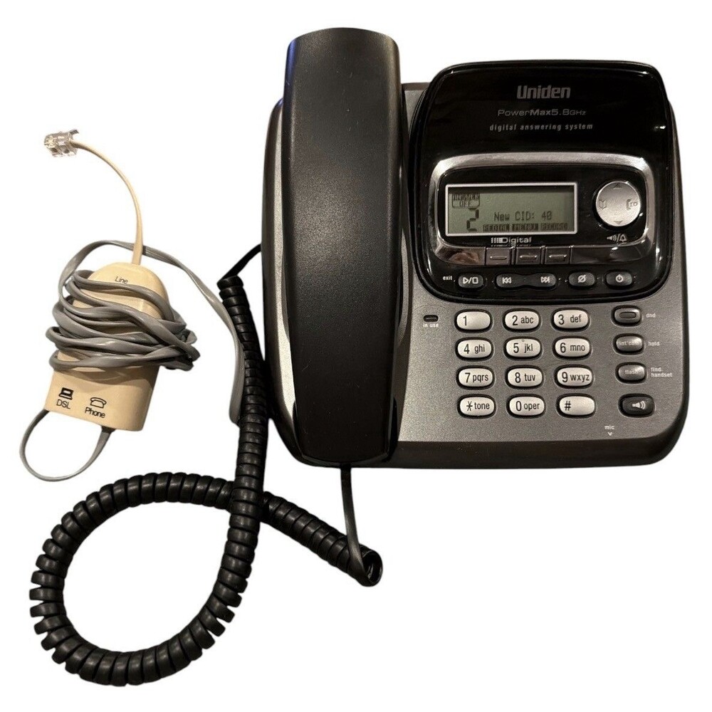 Uniden TRU9488 5.8 GHz Corded Phone & Answering Machine, Expandable